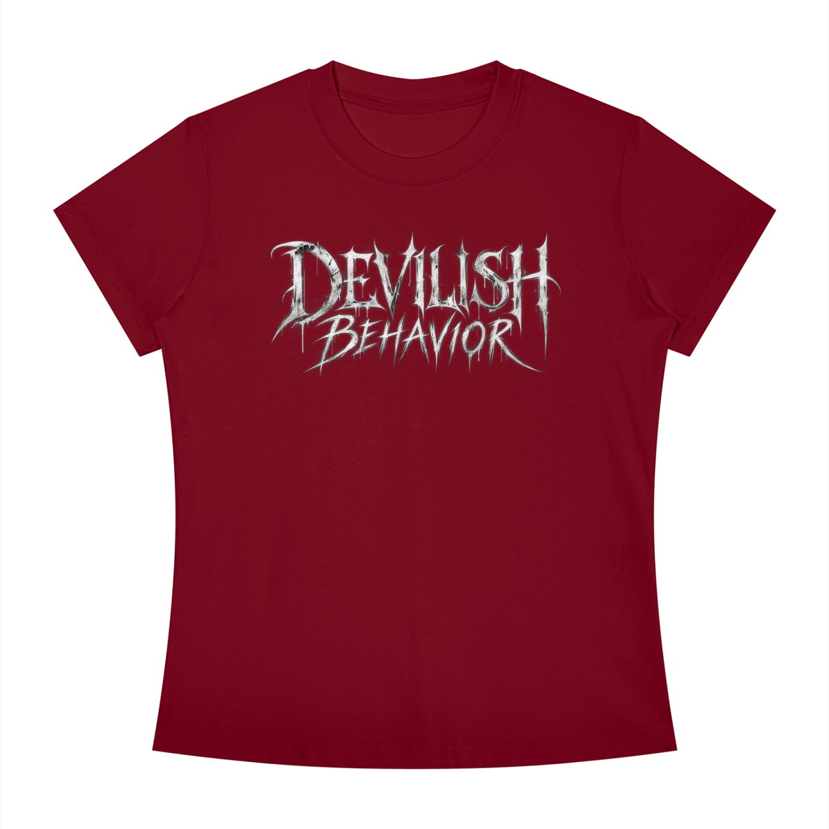 "DEVILISH BEHAVIOR" Women's Slim Fit Crewneck T-Shirt