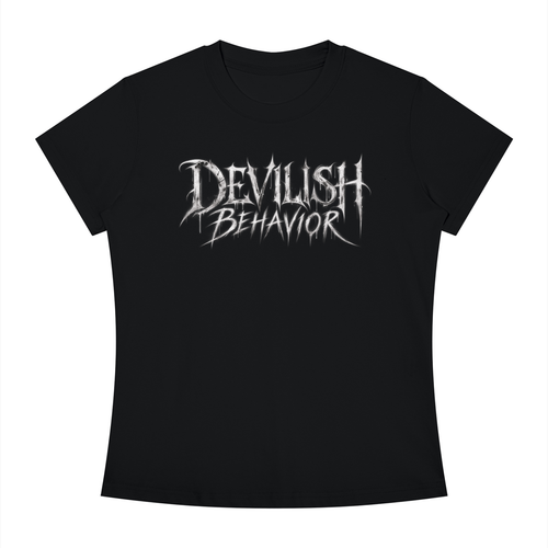 "DEVILISH BEHAVIOR" Women's Slim Fit Crewneck T-Shirt