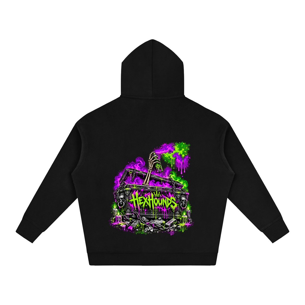 HEXHOUNDS GRAFFITI COFFIN Oversize Fleece Hoodie