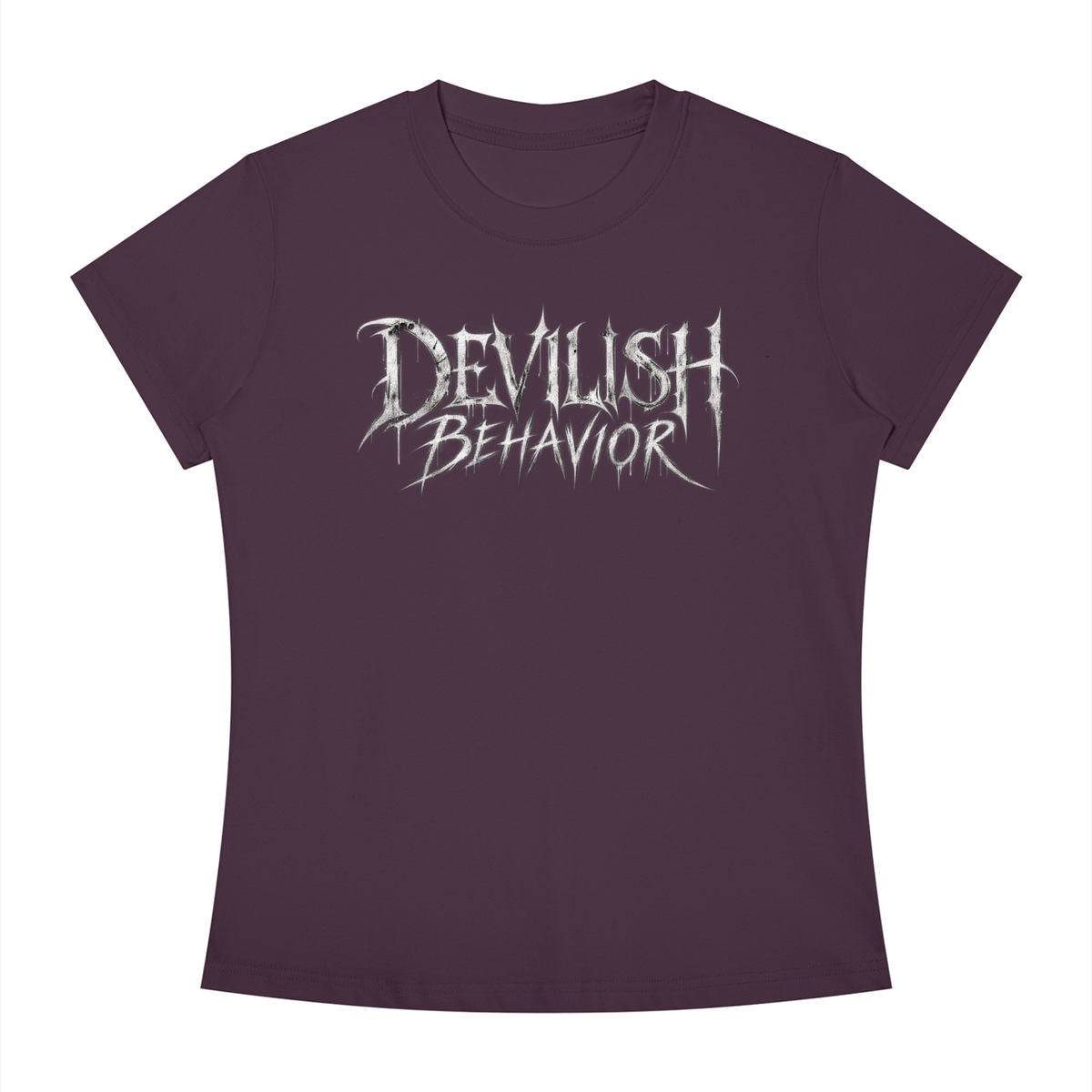 "DEVILISH BEHAVIOR" Women's Slim Fit Crewneck T-Shirt